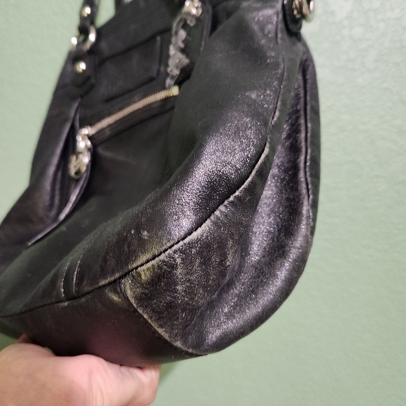 Coach Poppy Black Shimmer Convertible Crossbody - Picture 12 of 16